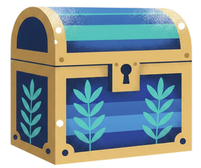 Ornamented treasure chest prop