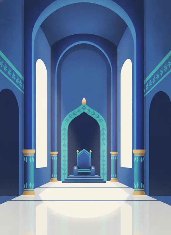 Royal hall environment illustration