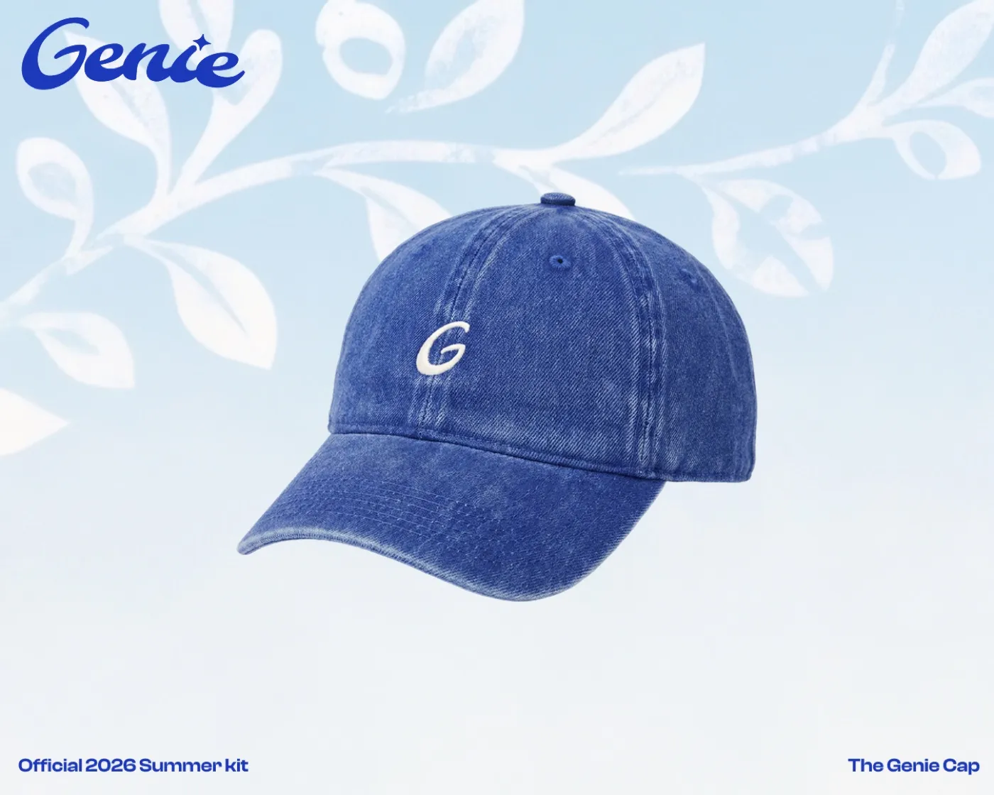 The Genie Cap — washed blue cap with an embroidered G